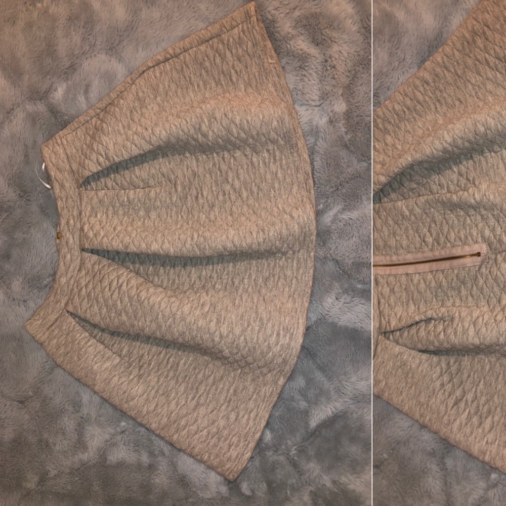Grey mini flare skirt